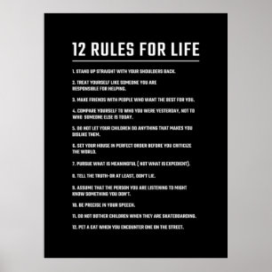 Födelsedag Gift 12 Regler för livet Poster