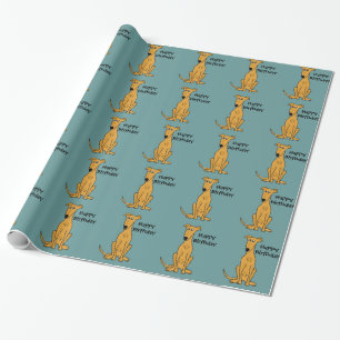 Födelsedag Giftwrap för sittavinthundhund Presentpapper