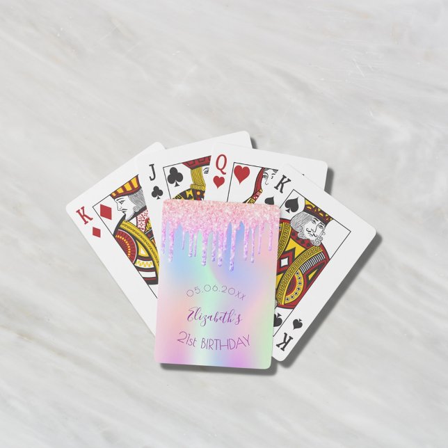 Födelsedag glitter: droppa holografiskt regnbåge m casinokort (Skapare uppladdad)