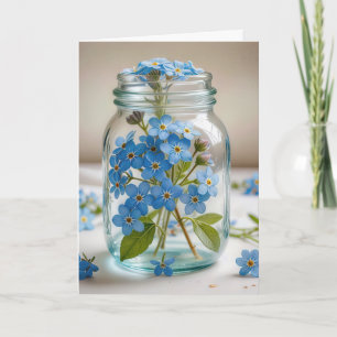 Födelsedag: Glöm mig - Inte blommor i Burk Kort
