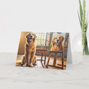 Födelsedag Golden Retrieve Canvas Artwork Kort