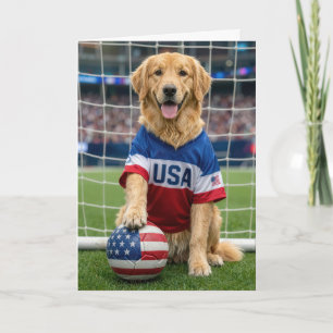 Födelsedag Golden Retriever Amerikansk Fotbollsspe Kort