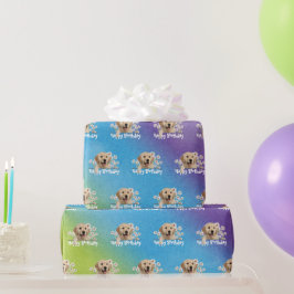Födelsedag Golden Retrievers på regnbåge Presentpapper