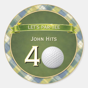 Födelsedag Golf / Golfande / Golftema Runt Klistermärke