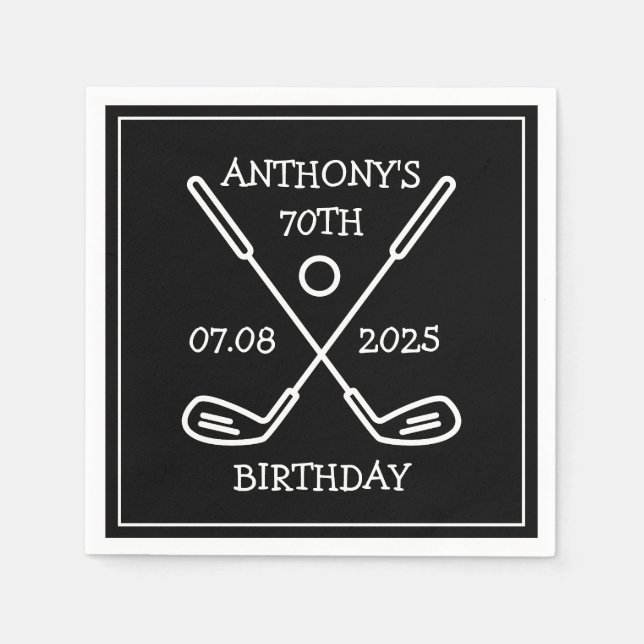 Födelsedag Golfer Funny 70:e lycklig Pappa Par Pappersservett (Framsidan)