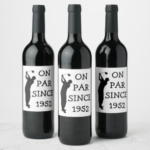 Födelsedag Golfer Funny 70:e lycklig Pappa Par Vinflaska Etikett