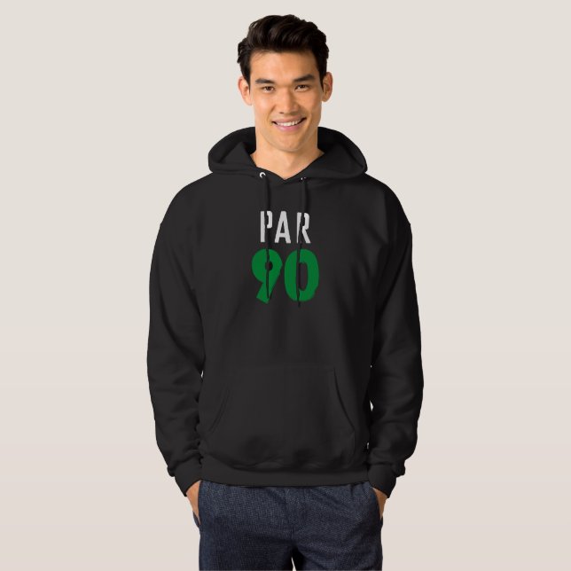 Födelsedag Golfer Funny 90:e lycklig Pappa Par Hoodie (Hel framsida)