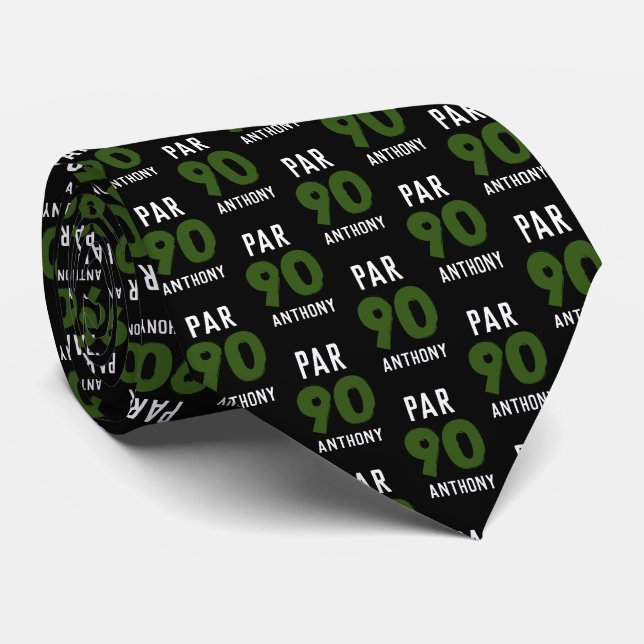 Födelsedag Golfer Grönt 90:e lycklig Pappa Par Slips (Rullad)