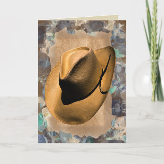 Födelsedag ?grattis? cowboy cowgirl hatt väst kort
