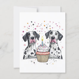 Födelsedag Great Dane Hundar Cupcake Vykort