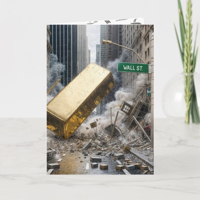 Födelsedag Guld Pub som kraschade Wall street Kort (Framsida)