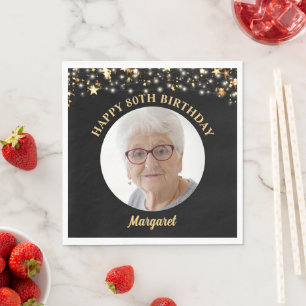 Födelsedag Guld - stjärnor foto i alla åldrar Anpa Pappersservett