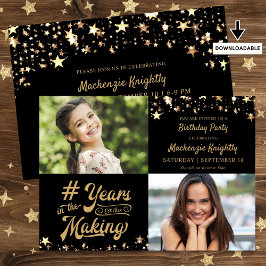 Födelsedag Guld Stjärnor YEARS IN THE MAKING Foto Inbjudningar