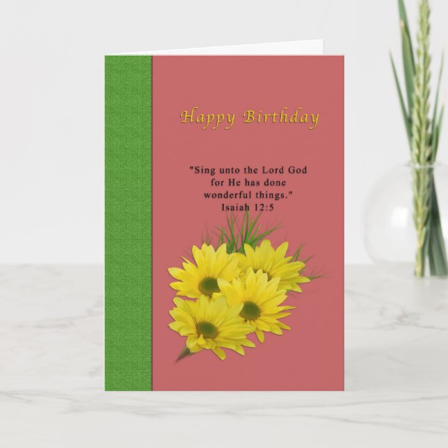 Födelsedag, Gultens Daisy, Religiösa Kort (Framsida)