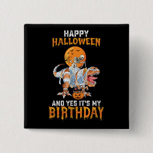 Födelsedag Halloween Skelett Ridande Mummy Dinosau Knapp