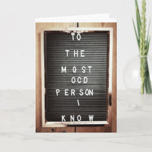 Födelsedag  Hälsning  OCD  Humor  brev board Kort