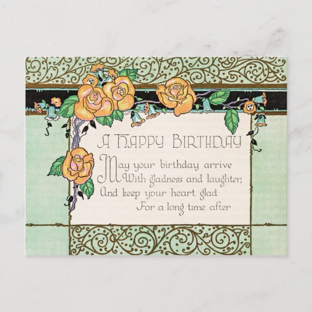 Födelsedag hälsning vykort (Framsida)