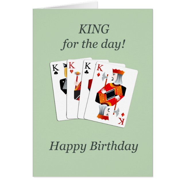 Födelsedag: Hearts Fullt House Spelkort Hälsningskort (Framsidan)