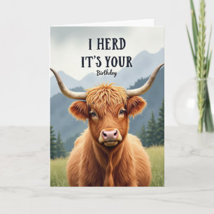 Födelsedag Highland Ko Kort