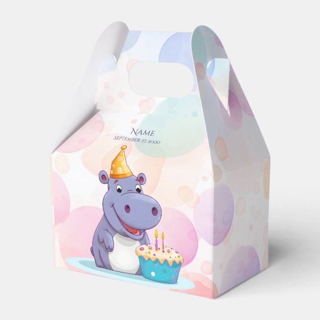 Födelsedag Hippo Favoritbox Presentaskar (Framsidan Sidan)