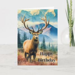 Födelsedag Hjort med Antlers Hälsning Kort