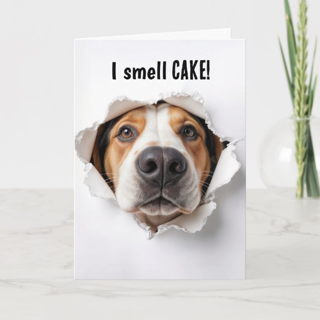 Födelsedag Hound Hund i Pappra Hål Kort (Framsida)