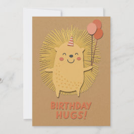 Födelsedag Hugs Hedgehog Card