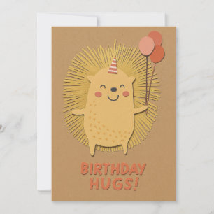Födelsedag Hugs Hedgehog Card