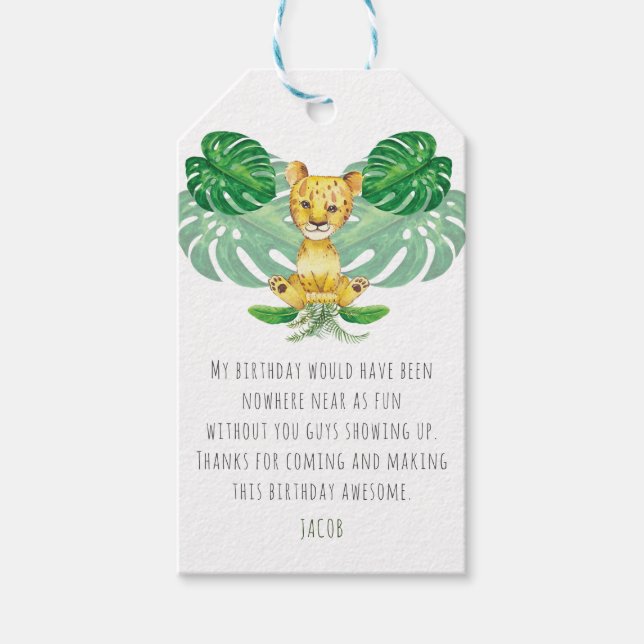 Födelsedag I Baptism Lejonare illustration Presentetikett (Framsidan)