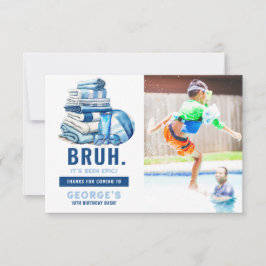 Födelsedag i BRUH Blue Bassäng Party Tack Kort