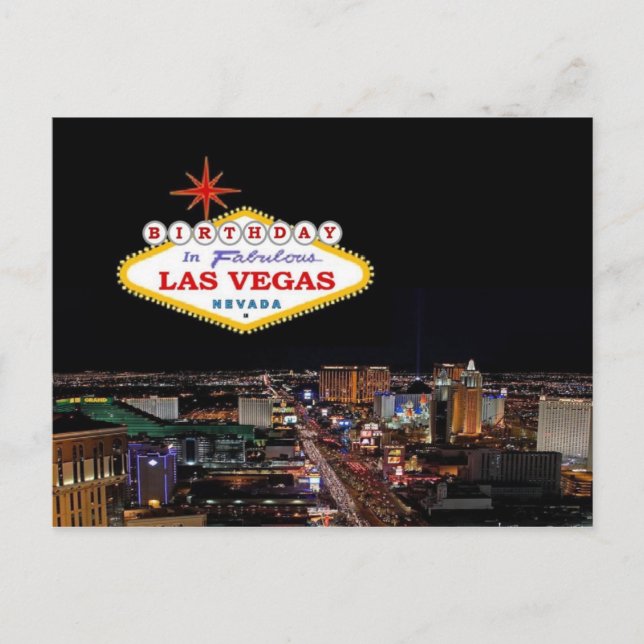Födelsedag i den sagolika Las Vegas vykortet Vykort (Framsida)