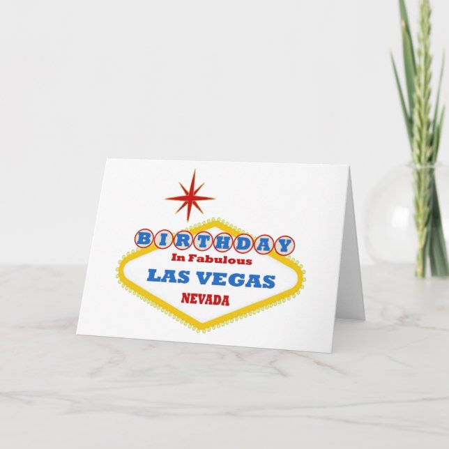 Födelsedag i Fabulous Las Vegas Card Kort (Framsida)