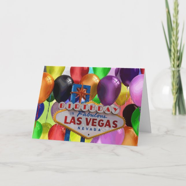 Födelsedag i Fabulous Las Vegas Card Kort (Framsida)