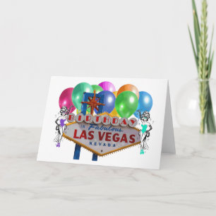 Födelsedag i Fabulous Las Vegas Showtjejer Card Kort