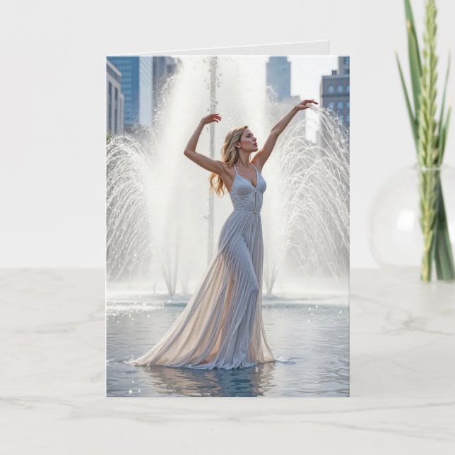 Födelsedag i Fontän Kort (Framsida)