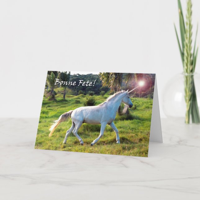 Födelsedag i Fransk (kanadensiska), Magic Unicorn Kort (Framsida)