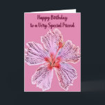 Födelsedag i Friend med Digital Hibiscus Kort<br><div class="desc">Födelsedagskort för en nära vän med ett digitalt förbättrat foto av en Hibiscus-blomma. Kortet är en stark rosa med en lättare rosa blomma.</div>
