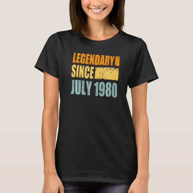 Födelsedag I juli 1980 T Shirt (Framsida)