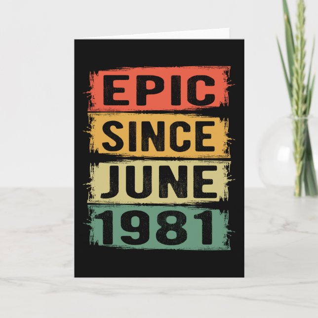 Födelsedag i juni 1981 kort (Framsida)