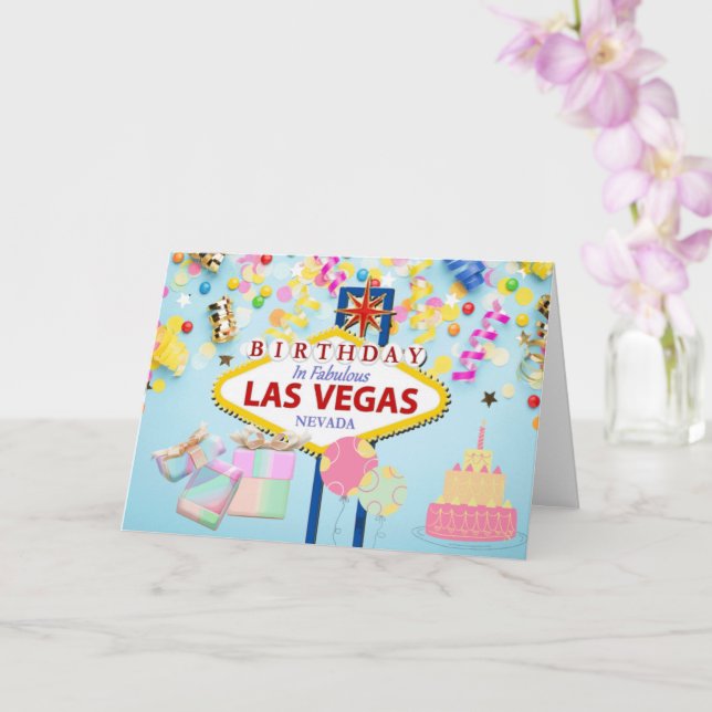 Födelsedag i Las Vegas Card Kort (Orkide)