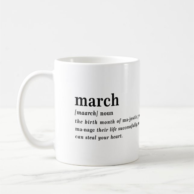 Födelsedag i Mars Definition Kaffemugg (Vänster)