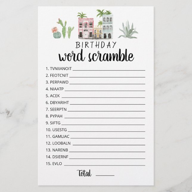 Födelsedag i ord med svar (Framsida)