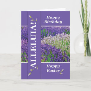 Födelsedag i Religiösan Påsk Alleluia Lavender Helgkort