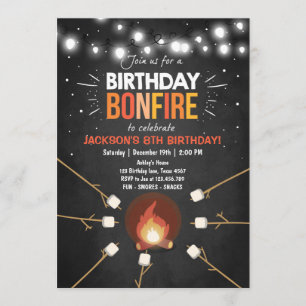 Födelsedag - inbjudan från Bonfire Campout Cookout