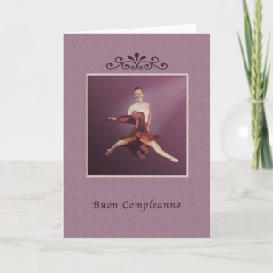 Födelsedag italienare, Buon Compleanno, Ballerina Kort