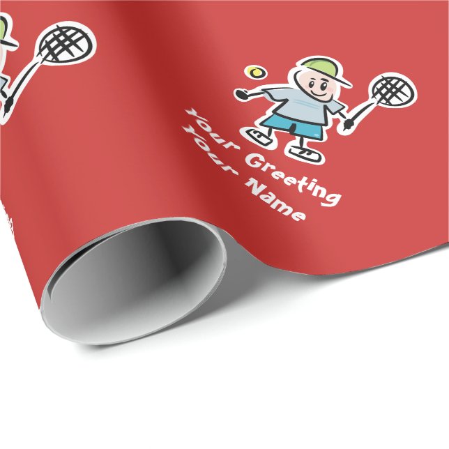 Födelsedag & jul för barntennistecknad presentpapper (Rullad Hörn)