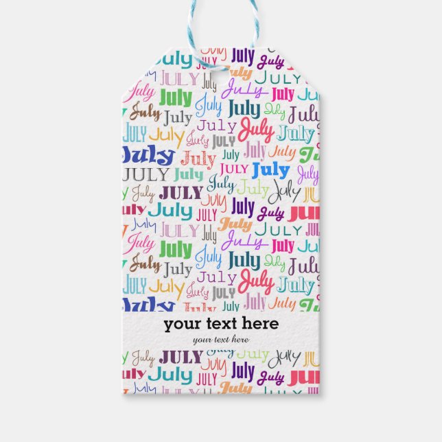 Födelsedag, juli presentetikett (Framsidan)