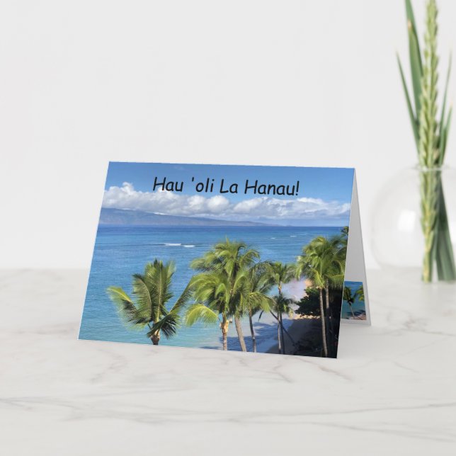 Födelsedag Kahana Beach Kort (Framsida)