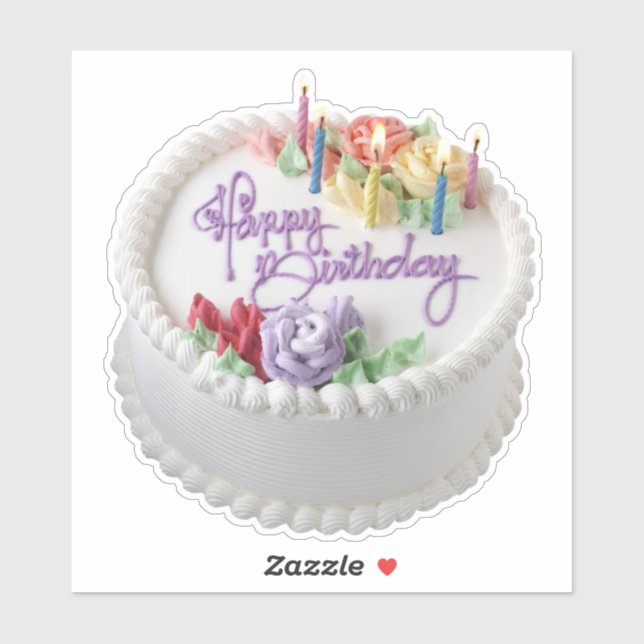 Födelsedag - Kake 1 - Sticker Klistermärken (Ark)