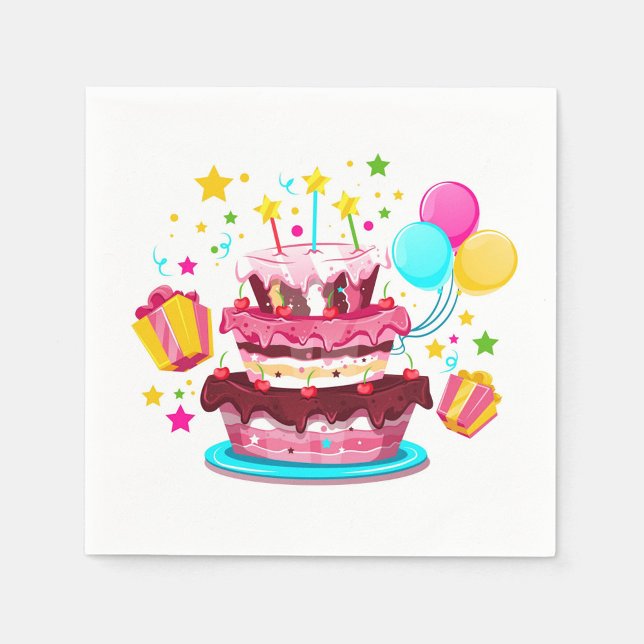 Födelsedag Kake Napkins Pappersservett (Skapare uppladdad)